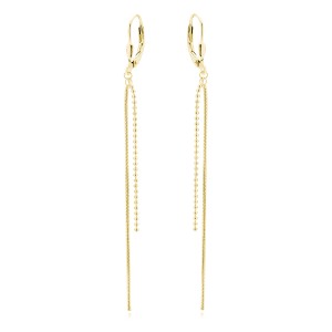 Cercei argint lungi placati cu aur galben cu lantisoare si tortite DiAmanti Z2009DG-DIA (Argint 925‰ 2 g.)